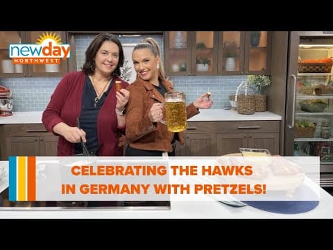Celebrating the Hawks in Germany with pretzels and beer cheese - New Day NW