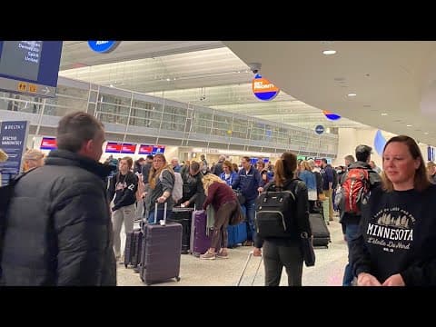 Winter storm cancels hundreds of flights at MSP Airport; high winds shifting planes to other runways