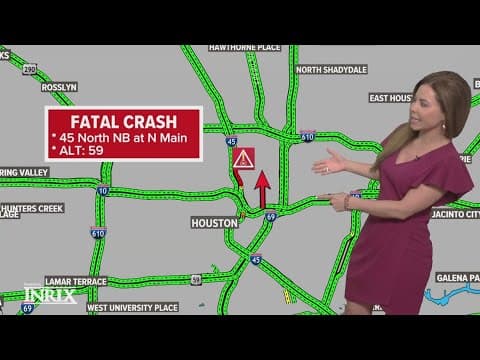 I-45 shut down heading north near downtown Houston due to deadly crash