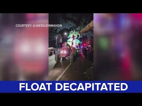 Mardi Gras float loses its head to tree in New Orleans parade