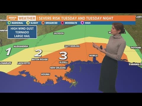 'Enhanced' risk of severe storms late Tuesday