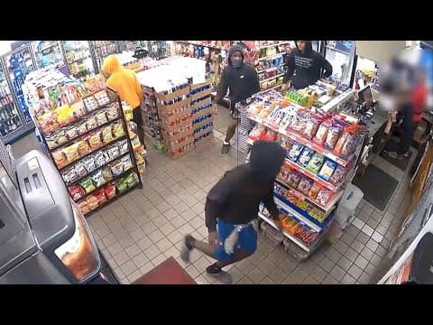 4 young men caught on camera robbing convenience store in Houston