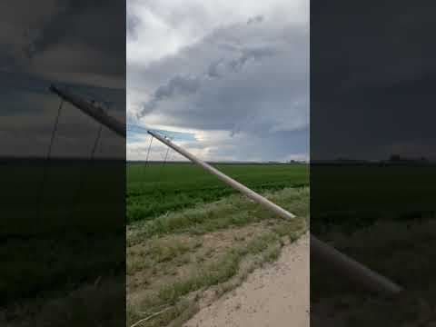 Storm damage after tornado in Bennett, Colorado