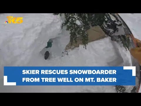 Skier rescues snowboarder buried in snow on Mt. Baker: Caught on camera