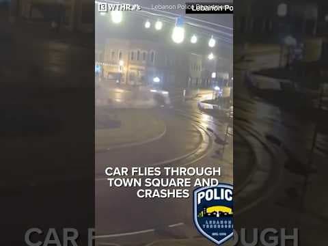 Car flies through Tennessee town square and crashes