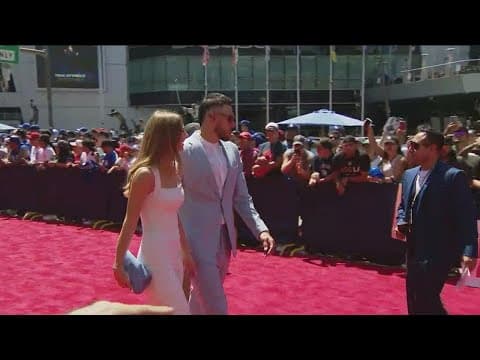 Joe Musgrove walks down the red carpet ahead of the 2022 All Star Game