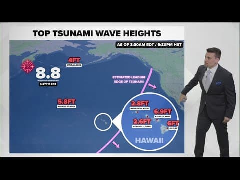 Initial tsunami wave reports from Hawaii and Alaska | Heading to California next