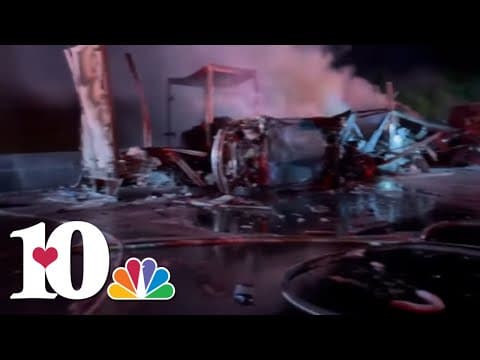 All lanes of I-40 West near Campbell Station closed for hours overnight due to fiery crash