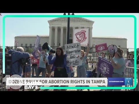 Protestors in downtown Tampa gather for the 51st anniversary of Roe v. Wade