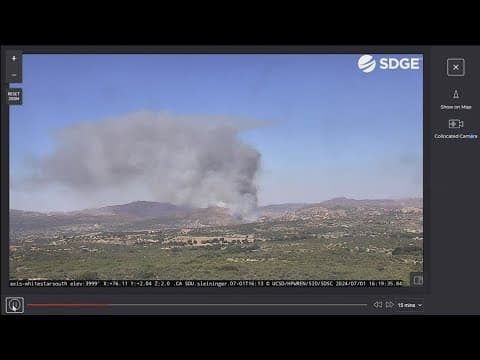 Fire crews battle brush fire in Boulevard near I-8