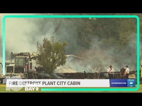 Officials: 2-story cabin home destroyed, dog killed in Plant City fire