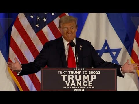 Donald Trump gives speech at Oct. 7 Remembrance Event in Florida (Oct. 7, 2024)