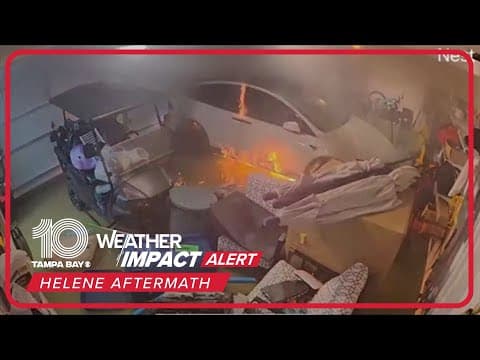 Tesla catches fire after Pinellas County garage floods during Hurricane Helene