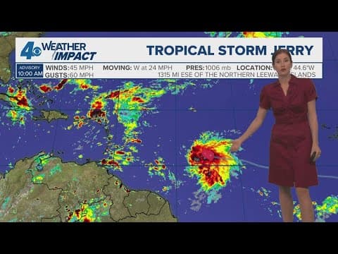 Tuesday Noon Tropical Update: Jerry forms, spot in Gulf not likely to develop