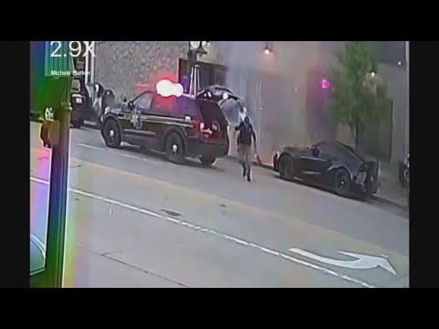 Surveillance video shows propane tank explosion