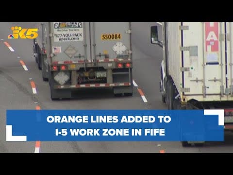 Washington adds orange lane striping to I-5 work zone for first time
