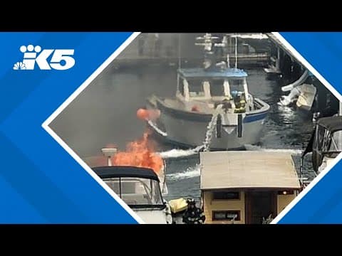 Fire destroys 2 houseboats in Lake Union, damages nearby building