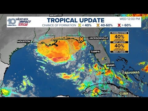 Tracking tropical system in Gulf bringing rain to Tampa Bay area