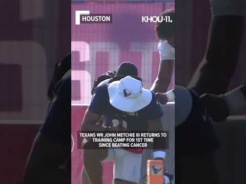 Texans WR John Metchie III takes field at training camp after beating cancer #short #shorts