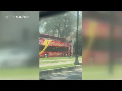 Tourist bus catches fire