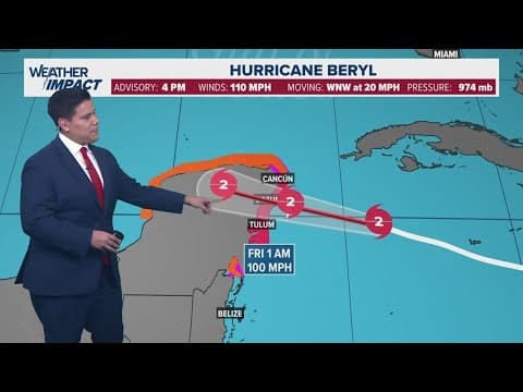 Hurricane Beryl update: Cat 2 storm heading toward Yucatan Peninsula