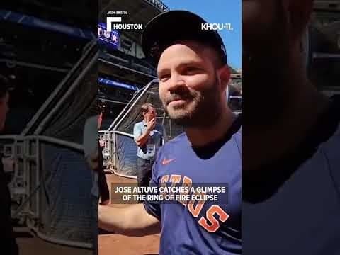 Jose Altuve catches a glimpse of the Ring of Fire solar eclipse #shorts