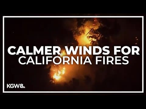 Winds calm down as firefighters try to control Los Angeles area fires