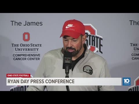 Head coach Ryan Day speaks after Ohio State spring game