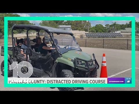 Pinellas County students take a driving course while dodging distractions