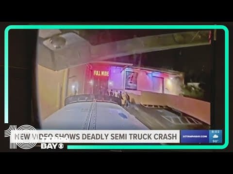 New video shows semi-truck crashing into Tampa strip club, killing 1