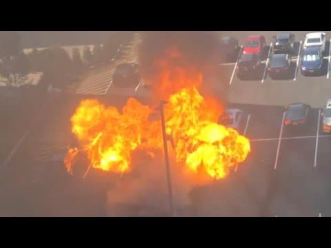 Caught on camera: Car explodes in Arlington parking lot