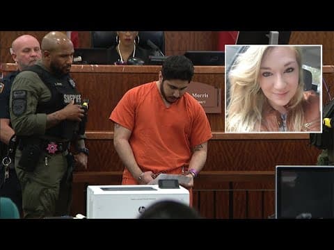 Convicted killer reads note to pregnant wife's family in court after getting 2 life sentences