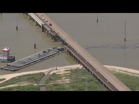 Travel limited on Pelican Island Causeway after barge hits bridge