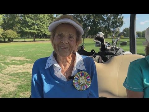 Woman celebrates 100th birthday at golf couse