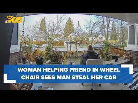 Woman helping friend in wheelchair sees man steal her car