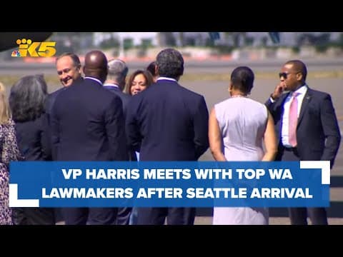 VP Harris, Second Gentleman meet with top WA democrats after arrival in Seattle