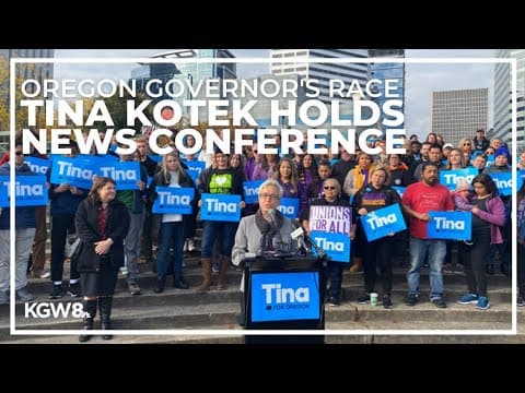 Tina Kotek holds news conference after declaring victory in Oregon governor's race
