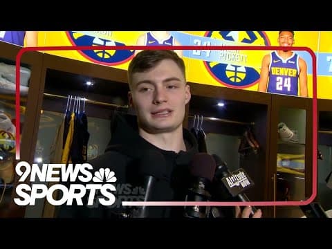 Nuggets' Christian Braun speaks after Jamal Murray hits playoff game winner vs. Lakers