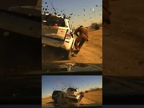 Insane Oklahoma dashcam video shows trooper thrown from side of highway crash