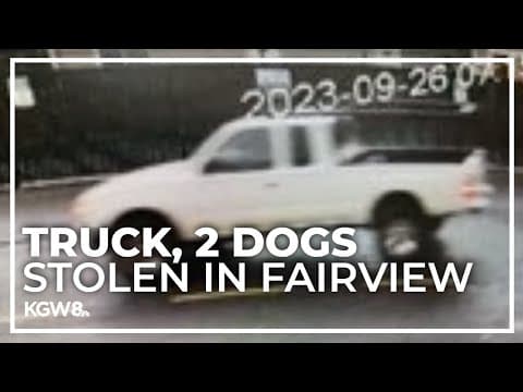Pickup truck with two dogs inside stolen in Fairview