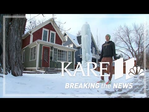 'Longfellow Stalagmite' 17-foot-tall ice pillar on display in south Minneapolis