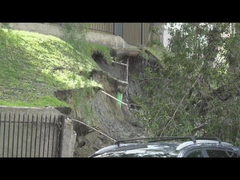 Hillside collapses in Vista; the residents blame the apartment complex flooding