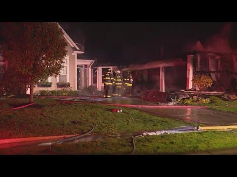 Fishers Fire Department crews battle blaze inside of house