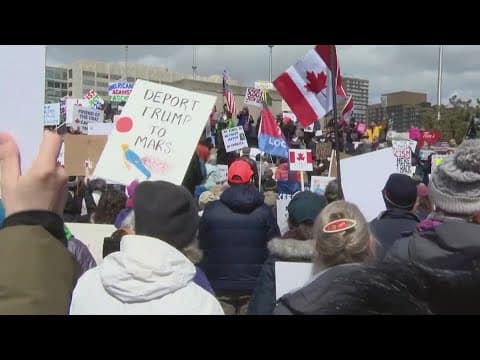 Thousands rally on the border against Donald Trump's tariffs