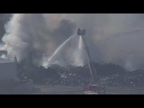 Recycling facility fire still burning 16 hours later in north Harris County