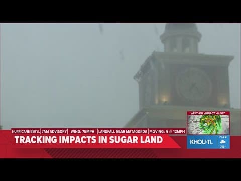 Part of Sugar Land City Hall roof came off in Beryl's high winds