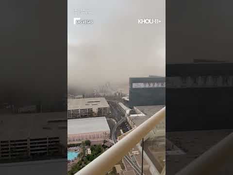 A dust storm rolled over the Las Vegas Strip today