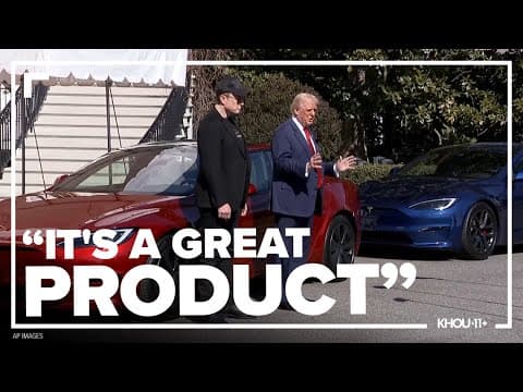 Trump selects a new Tesla on White House driveway to show support for Elon Musk