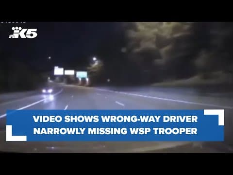 Video shows wrong-way driver narrowly missing state trooper on I-90