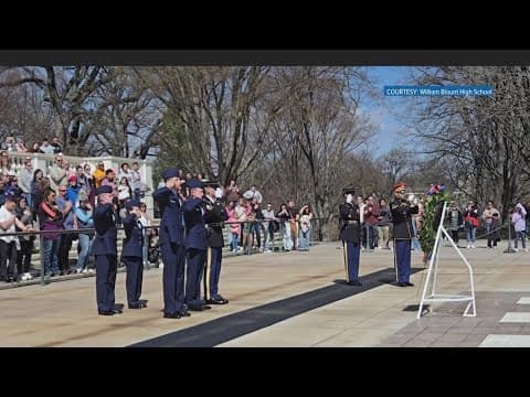 Williams Blount Air Force JRTOC cadets lay wreath at the Tomb of the Unknown Soldier